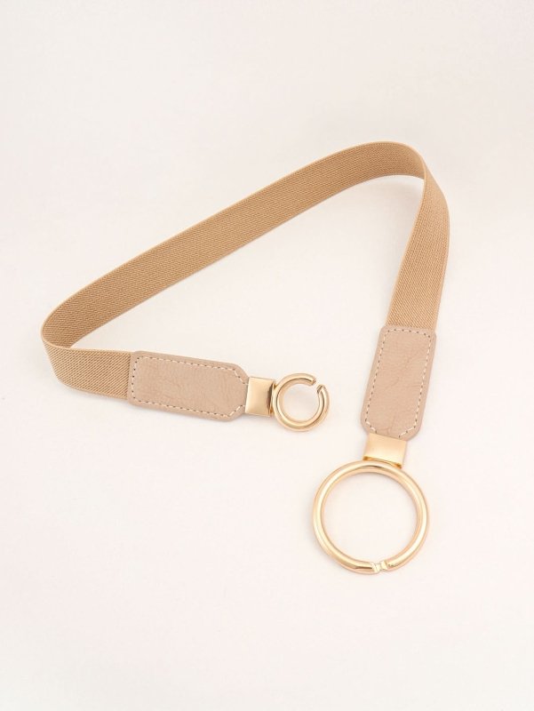 Double Ring Buckle Elastic PU Belt - ShalayeFashion