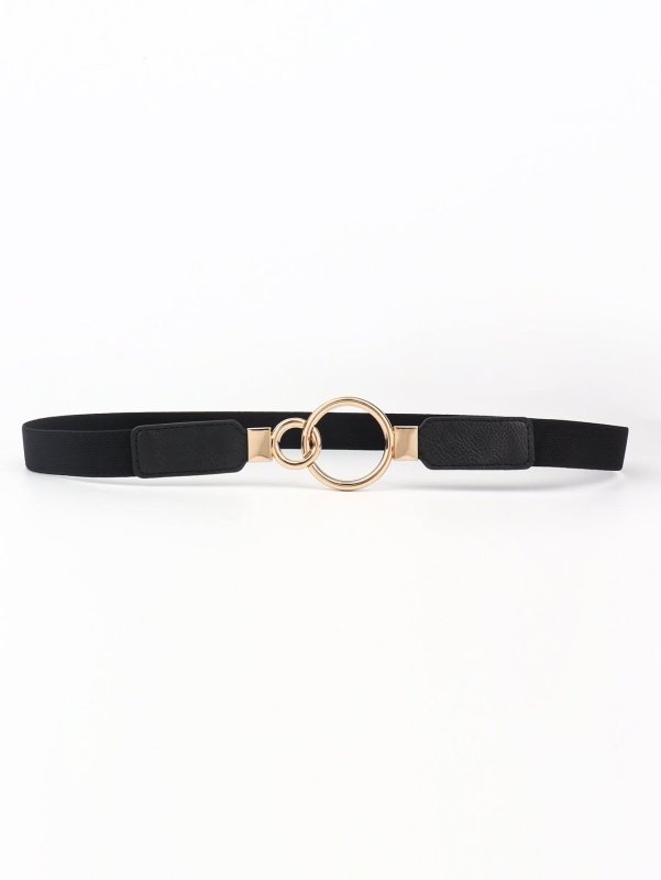 Double Ring Buckle Elastic PU Belt - ShalayeFashion
