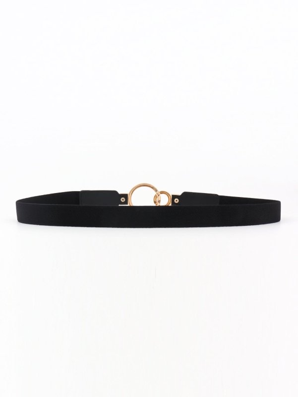 Double Ring Buckle Elastic PU Belt - ShalayeFashion