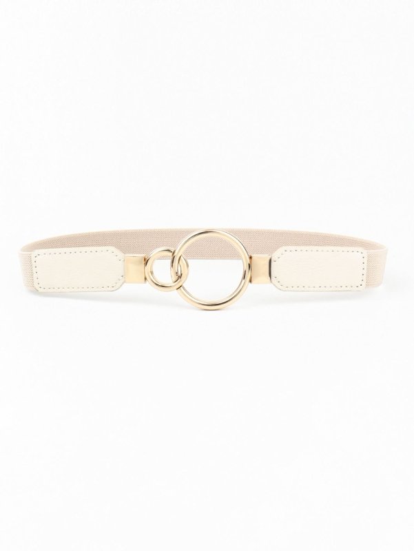Double Ring Buckle Elastic PU Belt - ShalayeFashion