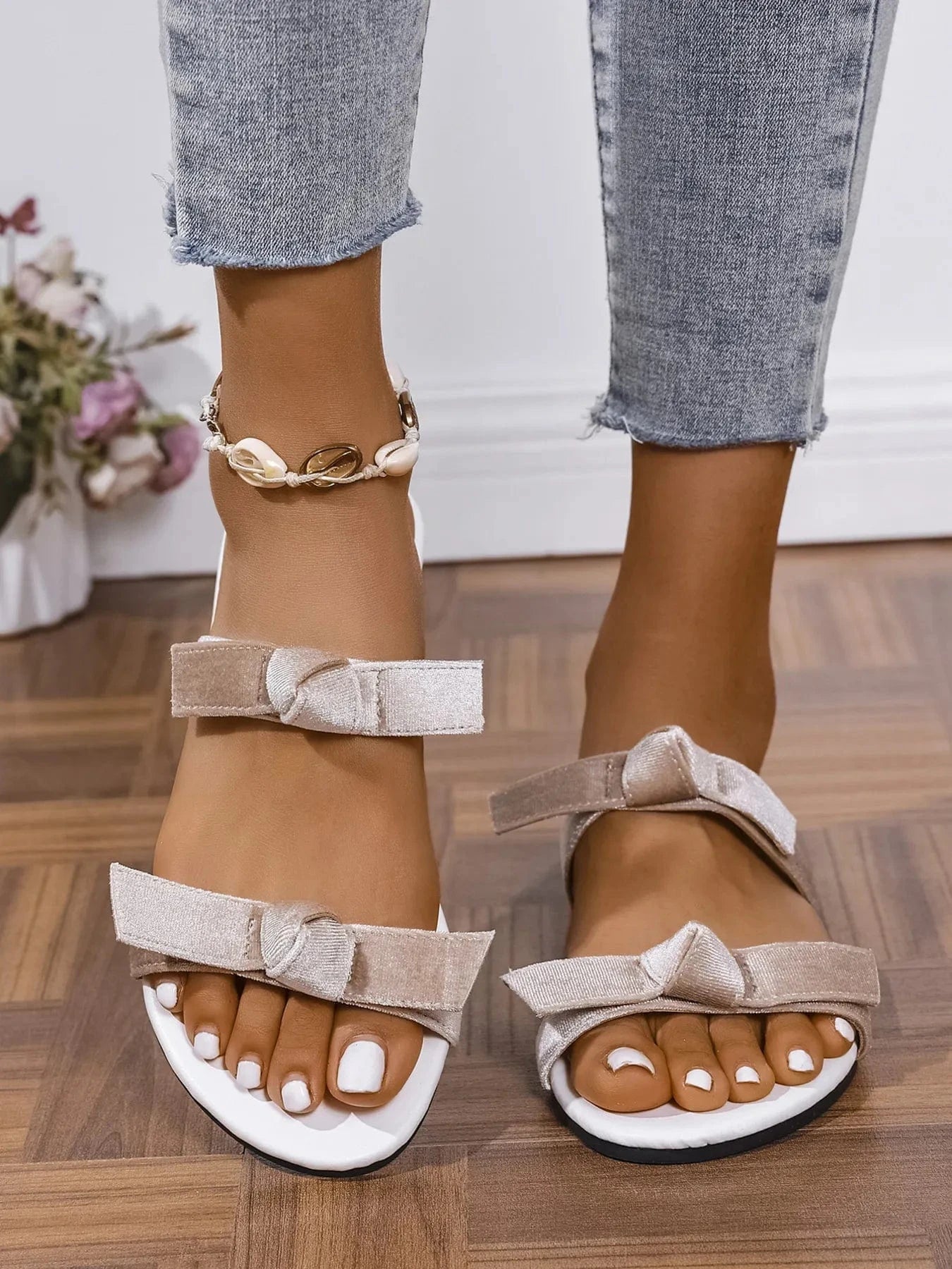 Double Strap Flat Sandals - ShalayeFashion