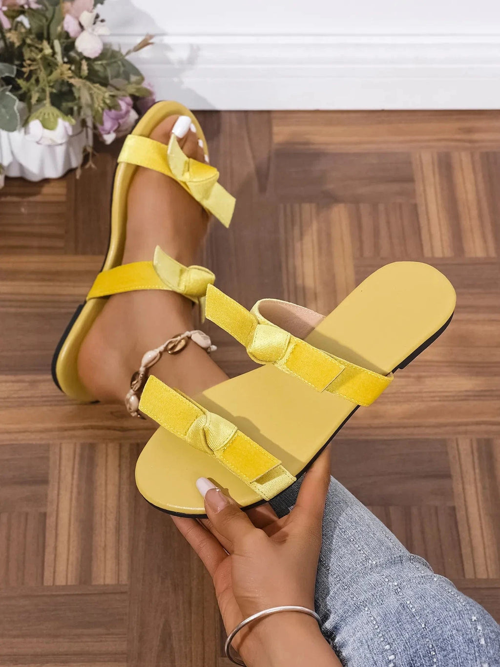 Double Strap Flat Sandals - ShalayeFashion