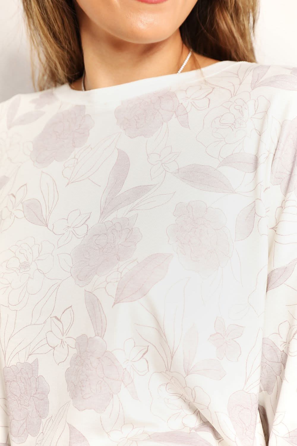 Double Take Floral Long Sleeve Top and Shorts Loungewear Set - ShalayeFashion