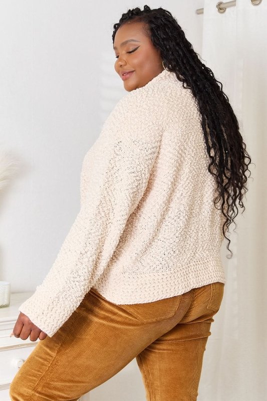 Double Take Open Front Long Sleeve Cardigan - ShalayeFashion