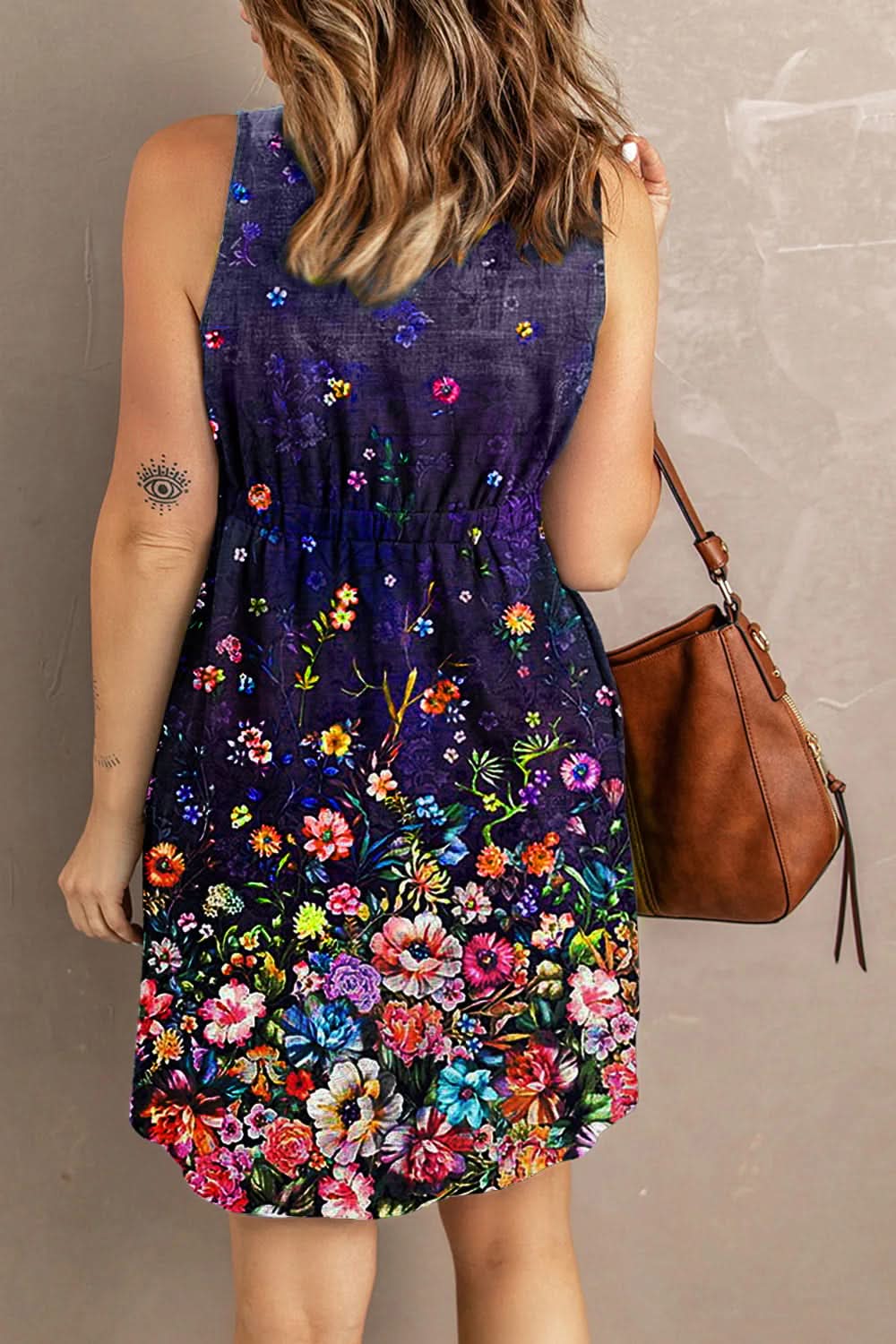 Double Take Scoop Neck Buttoned Sleeveless Magic Dress with Pockets - ShalayeFashion