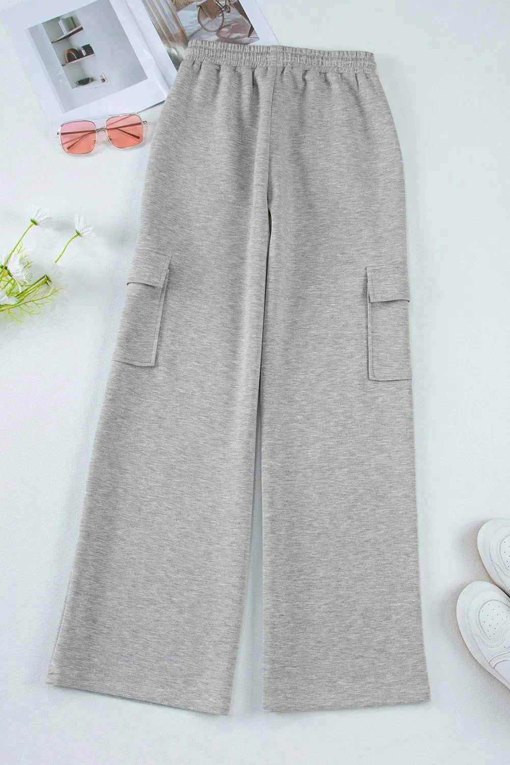 Drawstring Active Pants with Pockets - ShalayeFashion