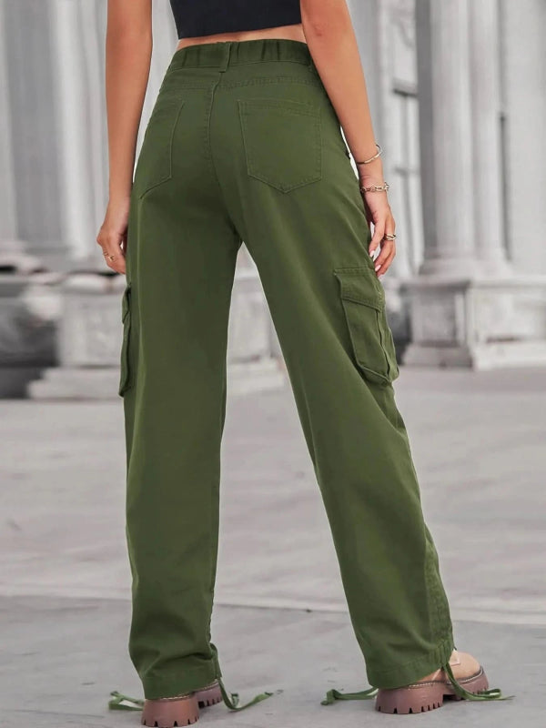 Drawstring Cargo Jeans - ShalayeFashion