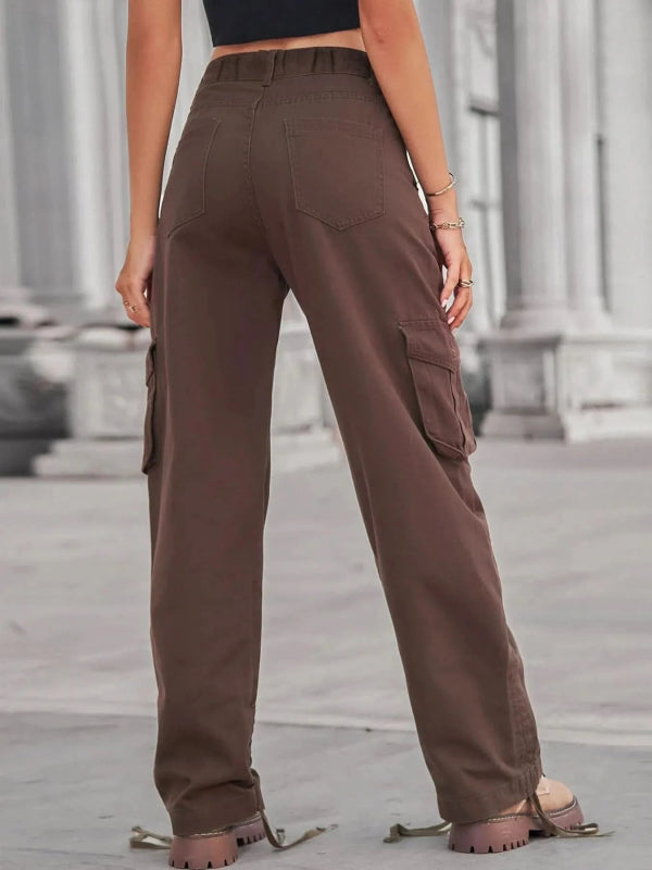 Drawstring Cargo Jeans - ShalayeFashion
