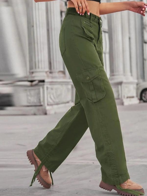Drawstring Cargo Jeans - ShalayeFashion