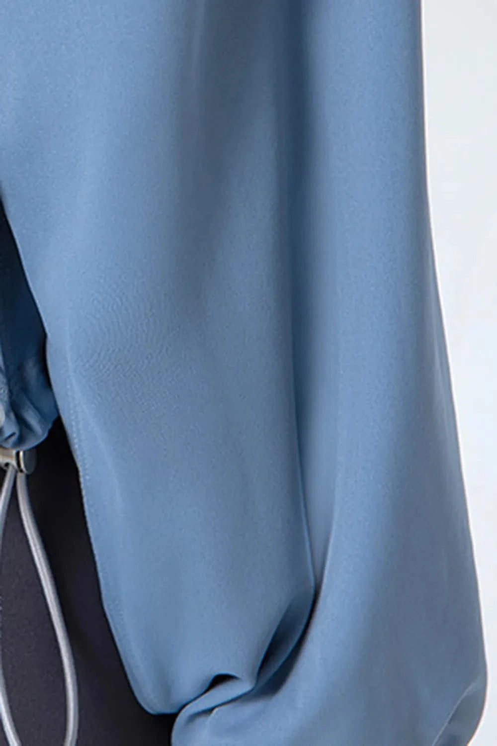 Drawstring Zip Up Dropped Shoulder Active Outerwear - ShalayeFashion