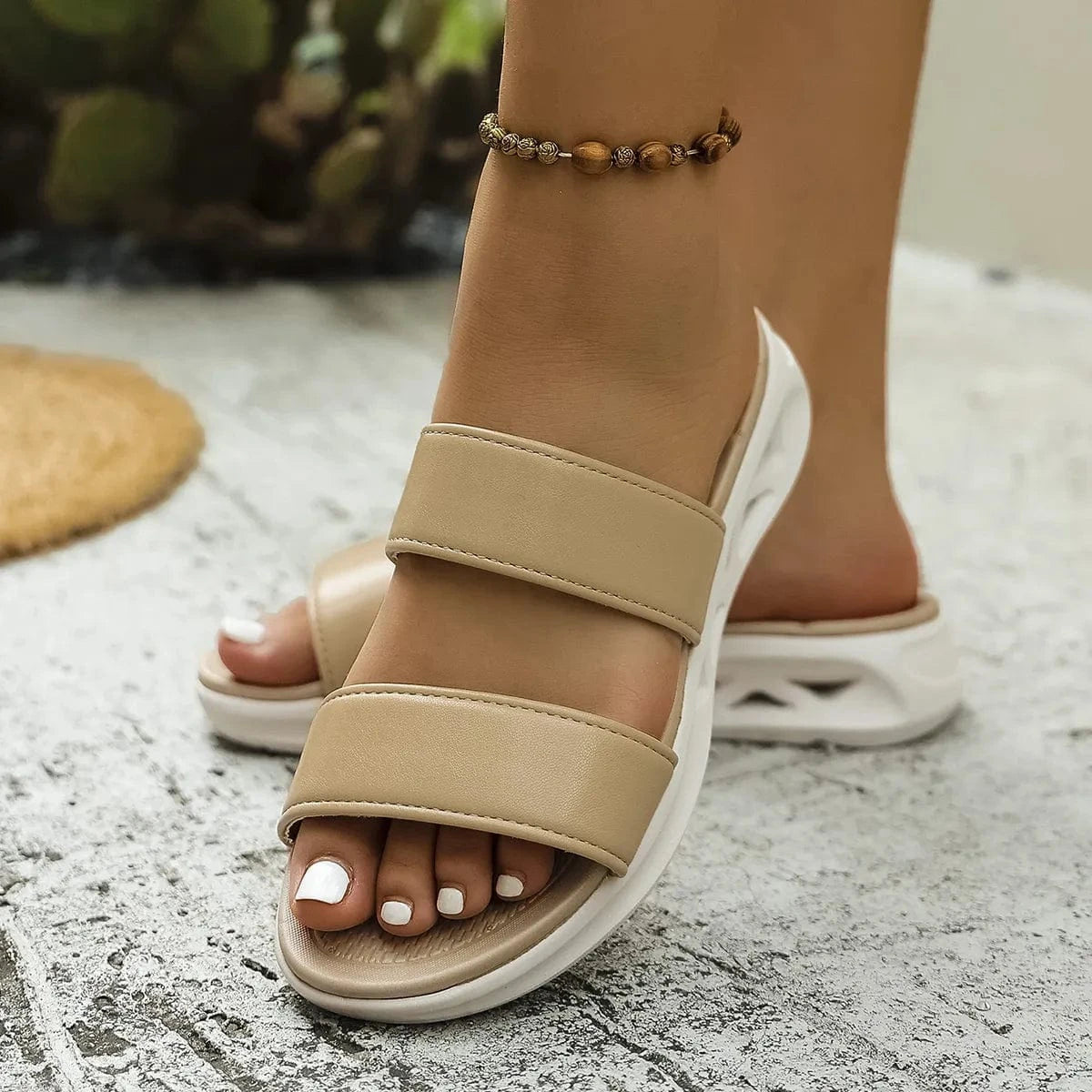 Dual - Strap Platform Sandals - ShalayeFashion