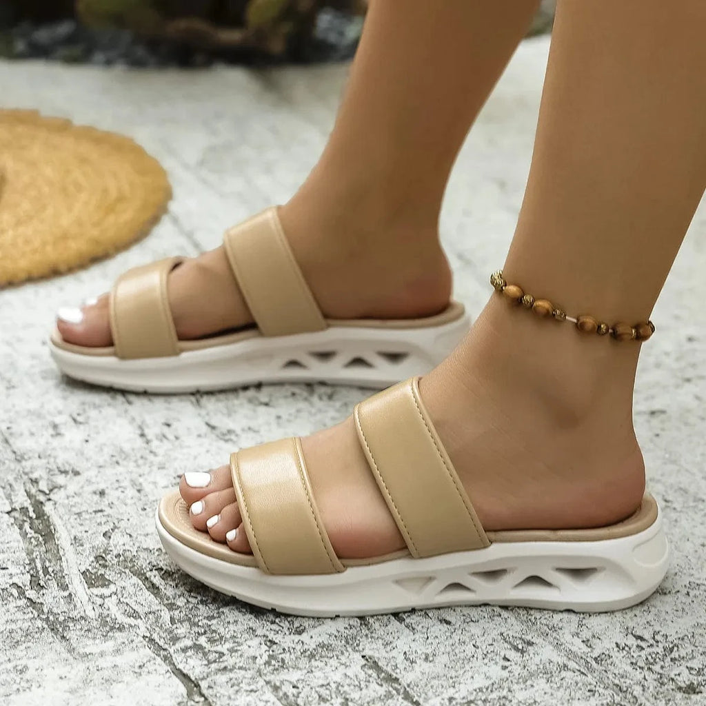 Dual - Strap Platform Sandals - ShalayeFashion