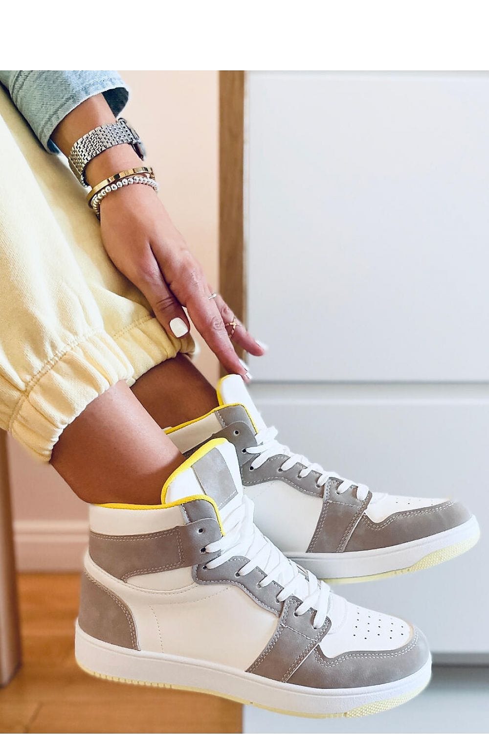 Eco Leather Ankle Sneakers Fashionable - ShalayeFashion