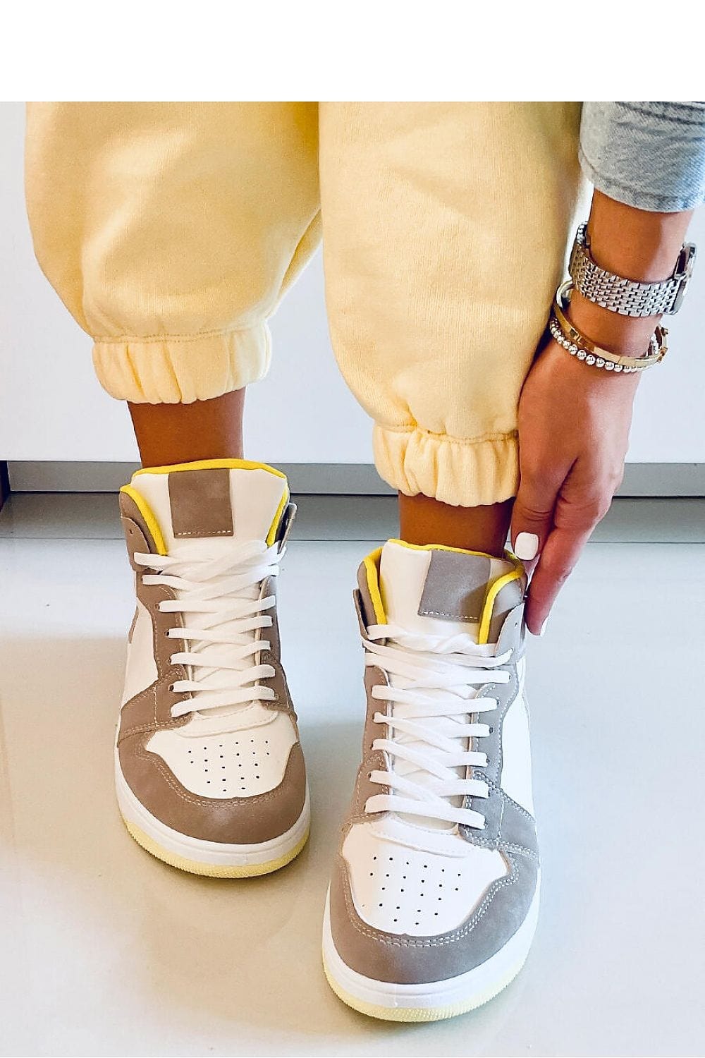 Eco Leather Ankle Sneakers Fashionable - ShalayeFashion