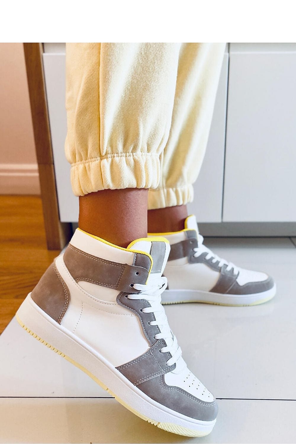 Eco Leather Ankle Sneakers Fashionable - ShalayeFashion