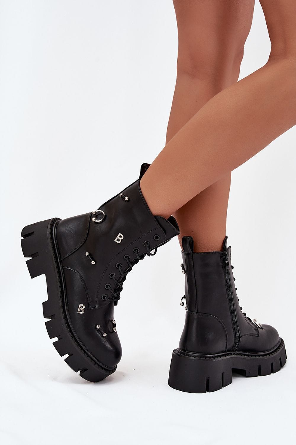 Eco Leather Boots Women Zipper Lacing - ShalayeFashion