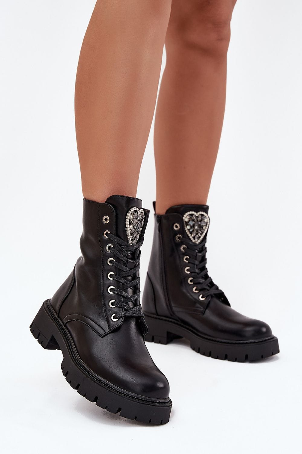 Eco - Leather Platform Boots Women Jewelry - ShalayeFashion