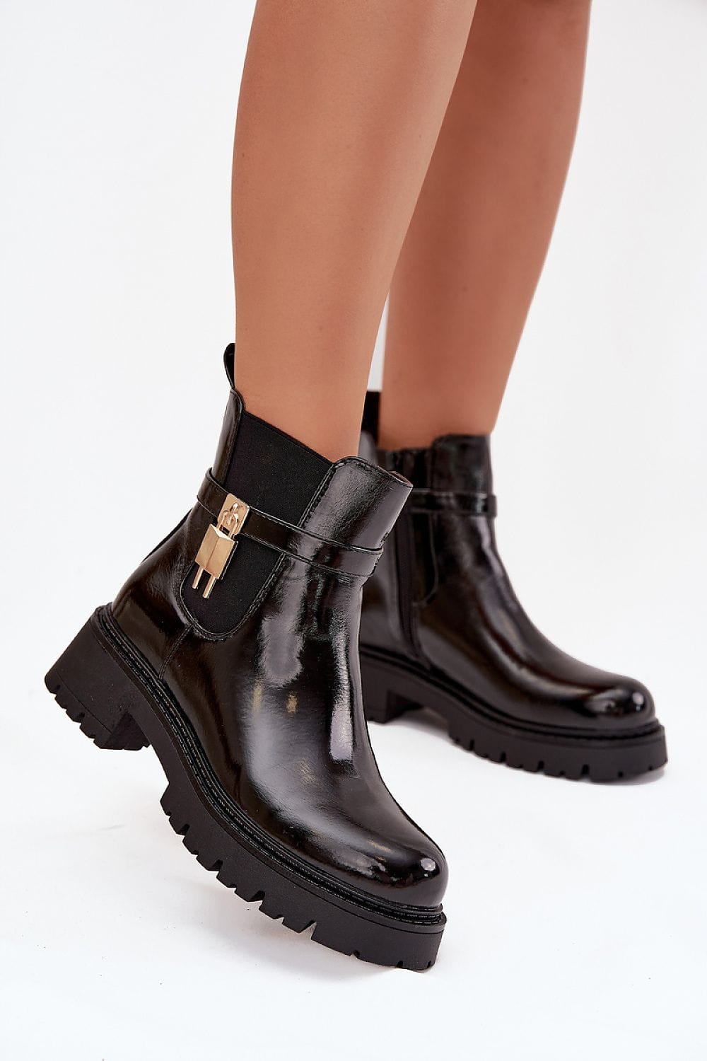 Eco - Leather Platform Jodhpur Boots Women - ShalayeFashion
