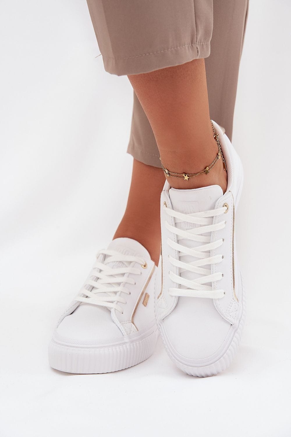 Eco Leather Platform Sneakers Foam Insole - ShalayeFashion