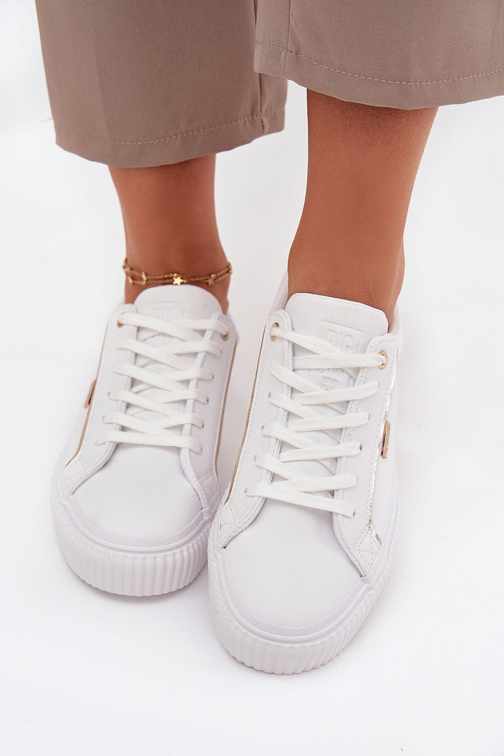 Eco Leather Platform Sneakers Foam Insole - ShalayeFashion