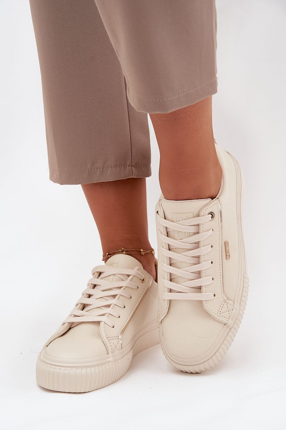 Eco Leather Platform Sneakers Foam Insole - ShalayeFashion