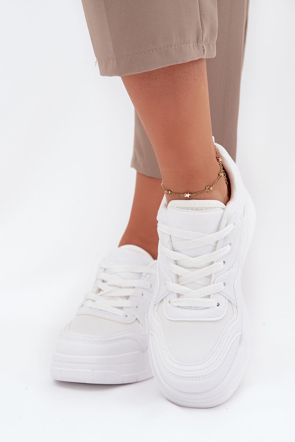Eco Leather Platform Sneakers Recycled Insole - ShalayeFashion