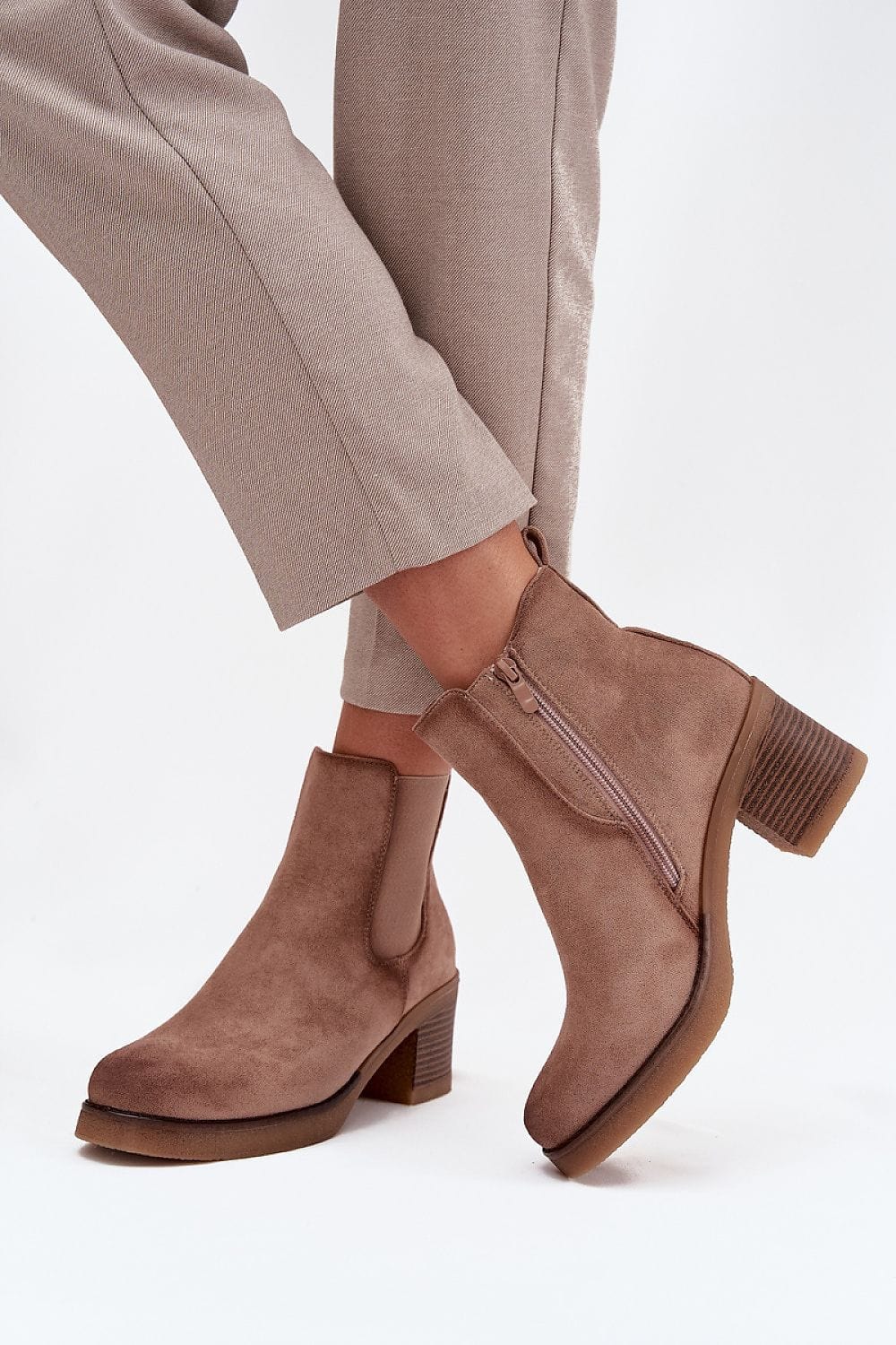 Eco Suede Golden Detail Jodhpur Boots - ShalayeFashion