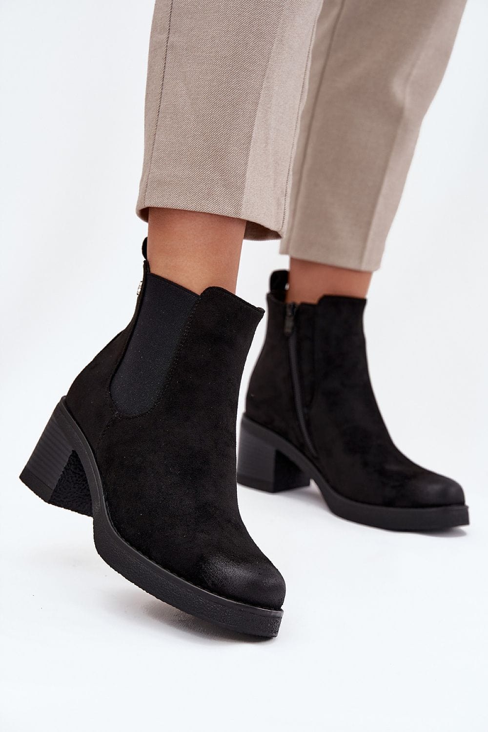 Eco Suede Golden Detail Jodhpur Boots - ShalayeFashion
