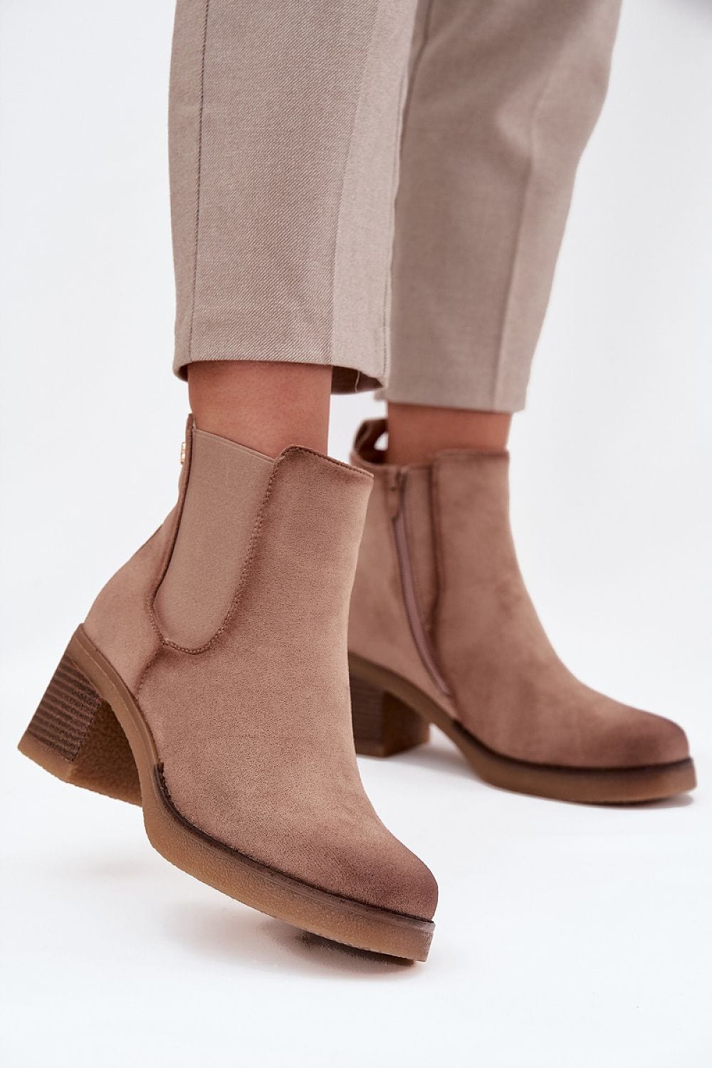 Eco Suede Golden Detail Jodhpur Boots - ShalayeFashion