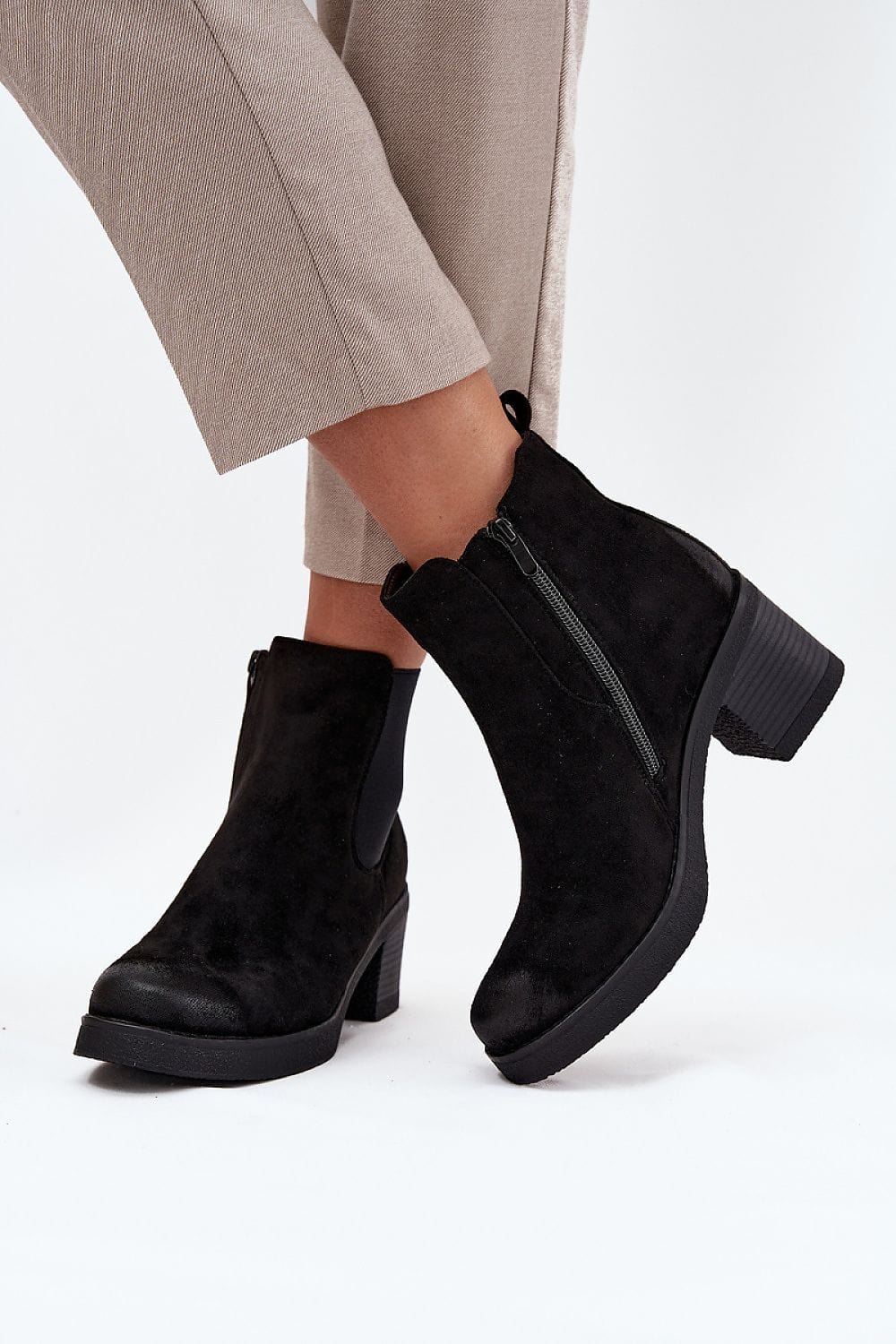 Eco Suede Golden Detail Jodhpur Boots - ShalayeFashion