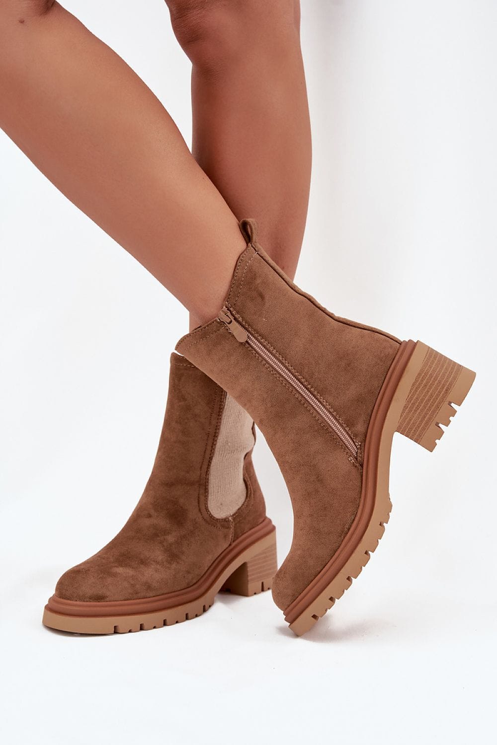 Eco Suede Jodhpur Boots Women Block Heel - ShalayeFashion