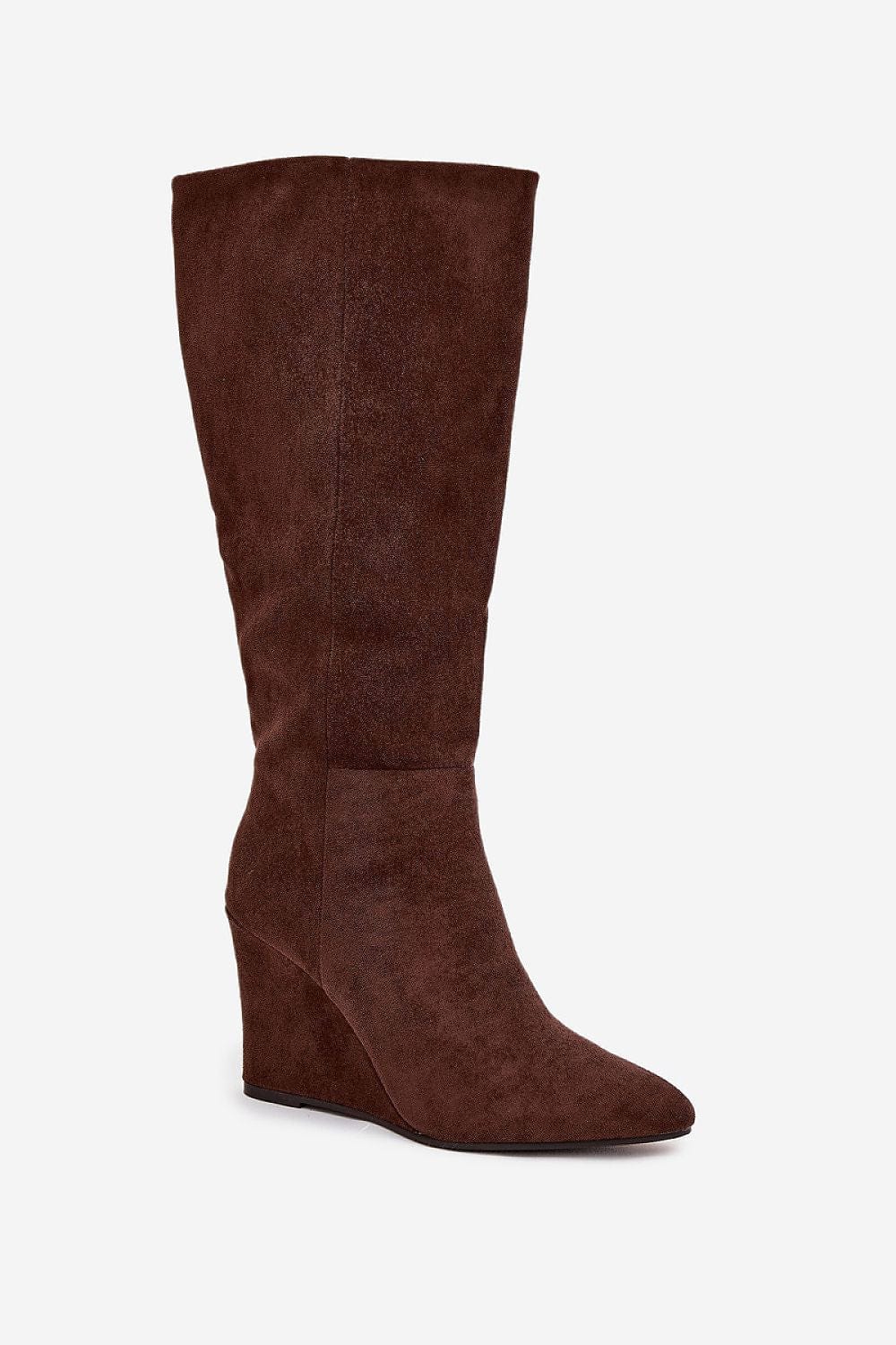 Eco Suede Wedge Buskin Boots Women - ShalayeFashion