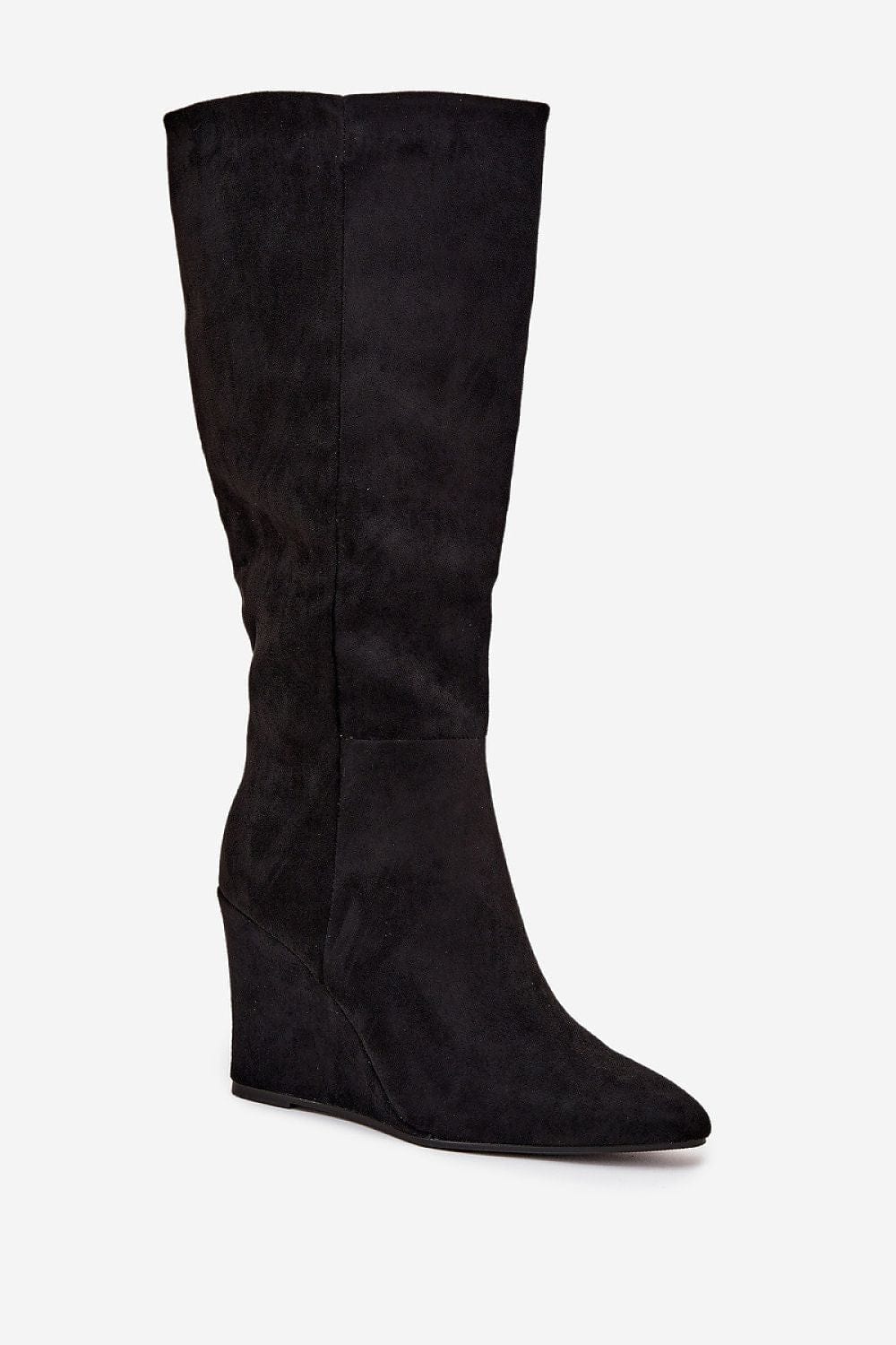 Eco Suede Wedge Buskin Boots Women - ShalayeFashion
