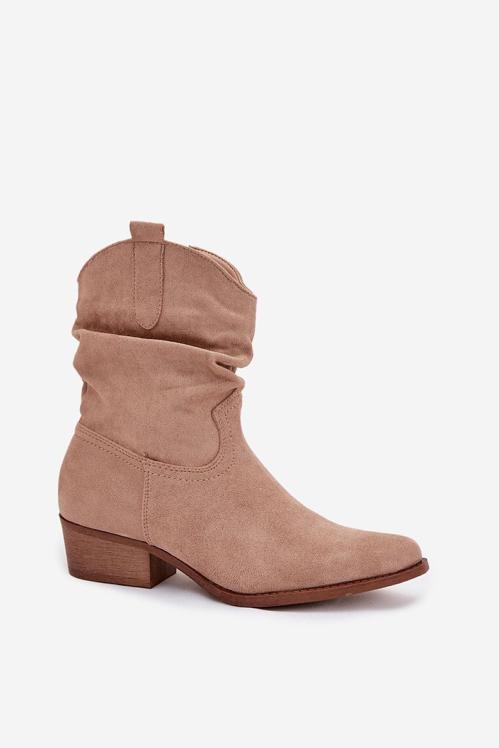 Eco Suede Wrinkled Ankle Boots Women - ShalayeFashion