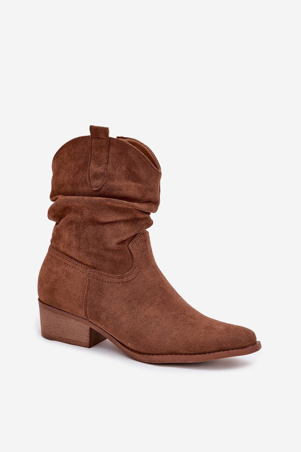 Eco Suede Wrinkled Ankle Boots Women - ShalayeFashion