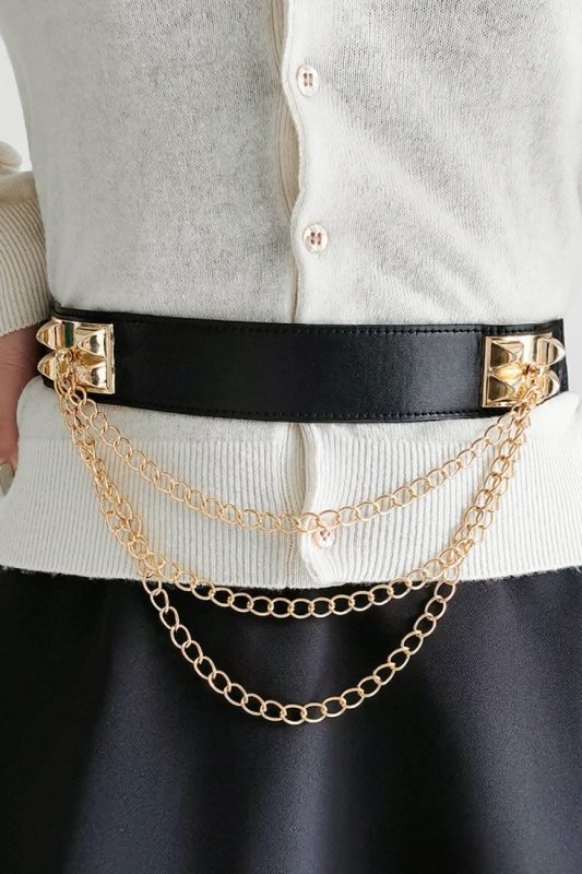 Elastic Belt with Chain - ShalayeFashion