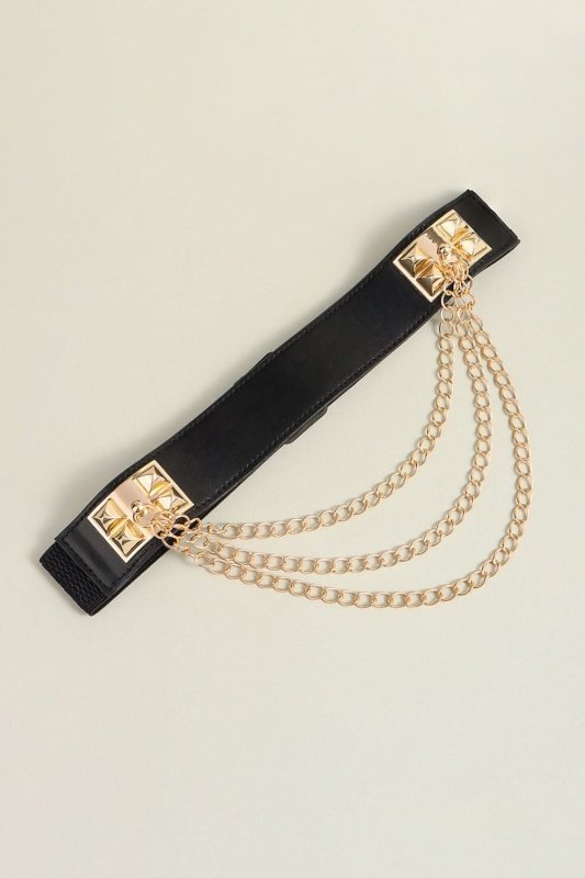 Elastic Belt with Chain - ShalayeFashion