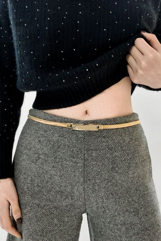 Elastic Iron Skinny Belt - ShalayeFashion