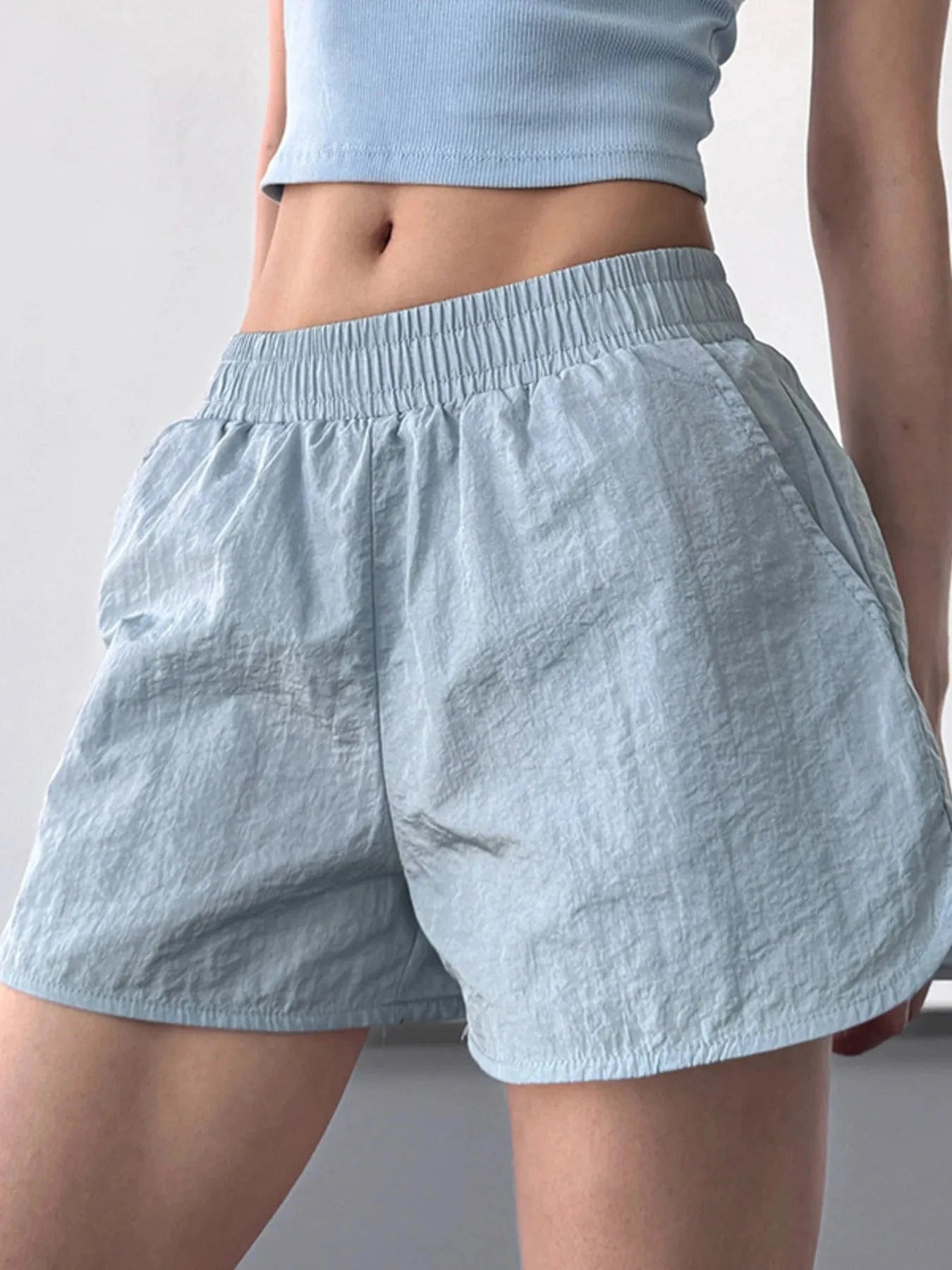 Elastic Waist Active Shorts - ShalayeFashion
