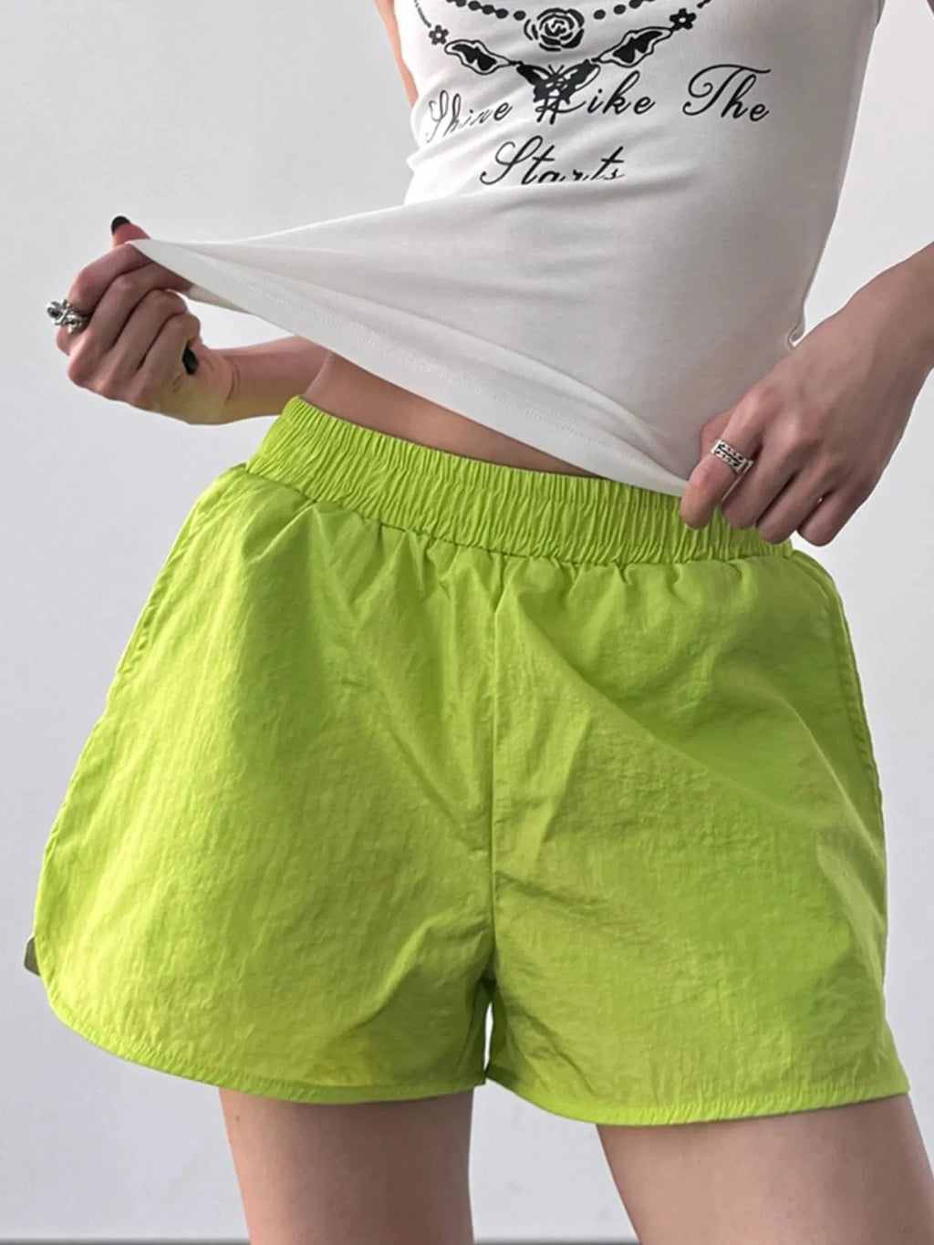 Elastic Waist Active Shorts - ShalayeFashion
