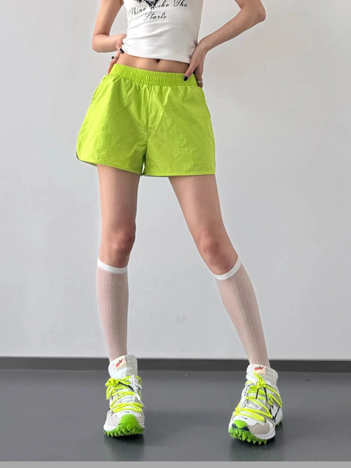 Elastic Waist Active Shorts - ShalayeFashion