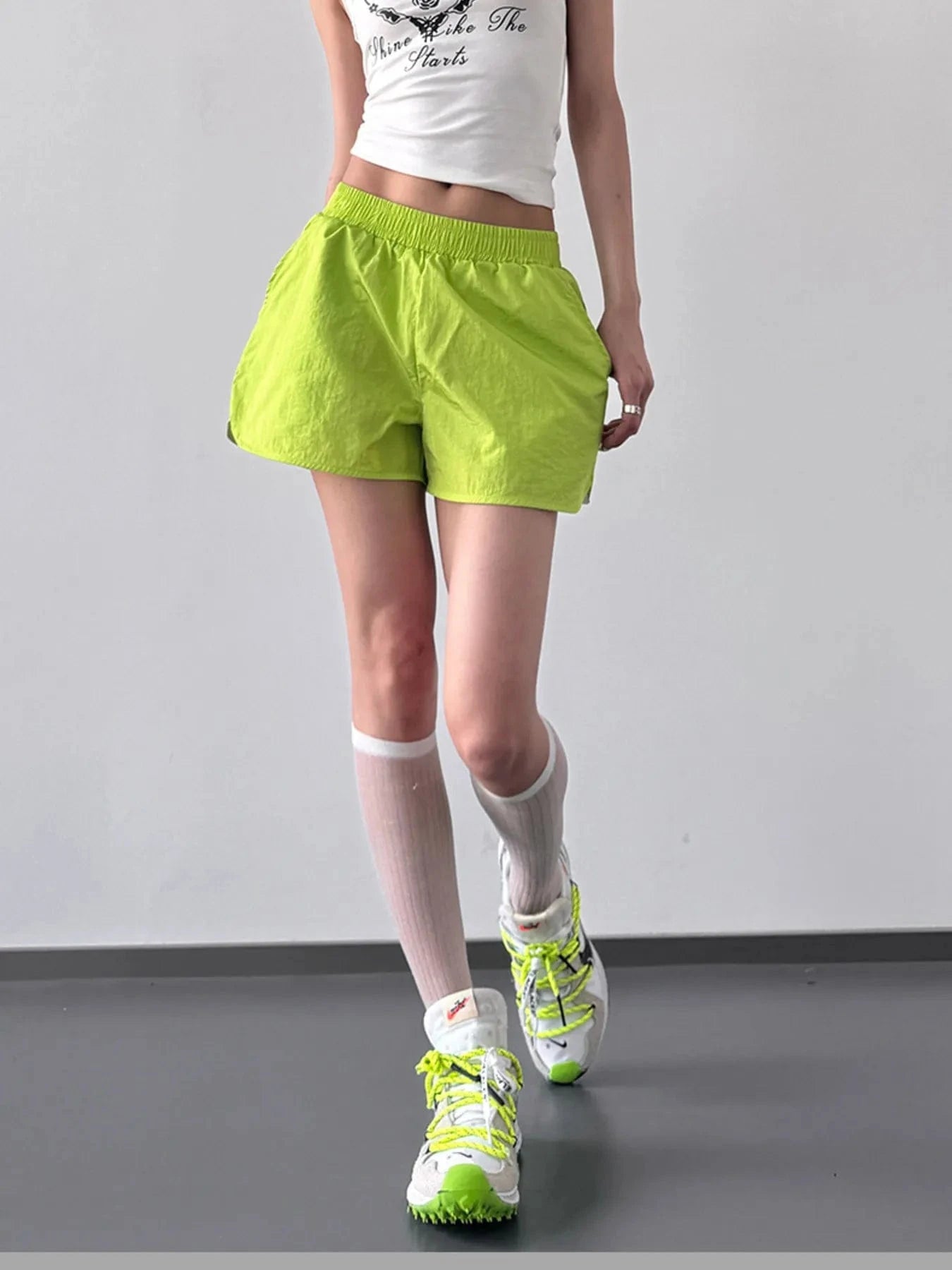 Elastic Waist Active Shorts - ShalayeFashion