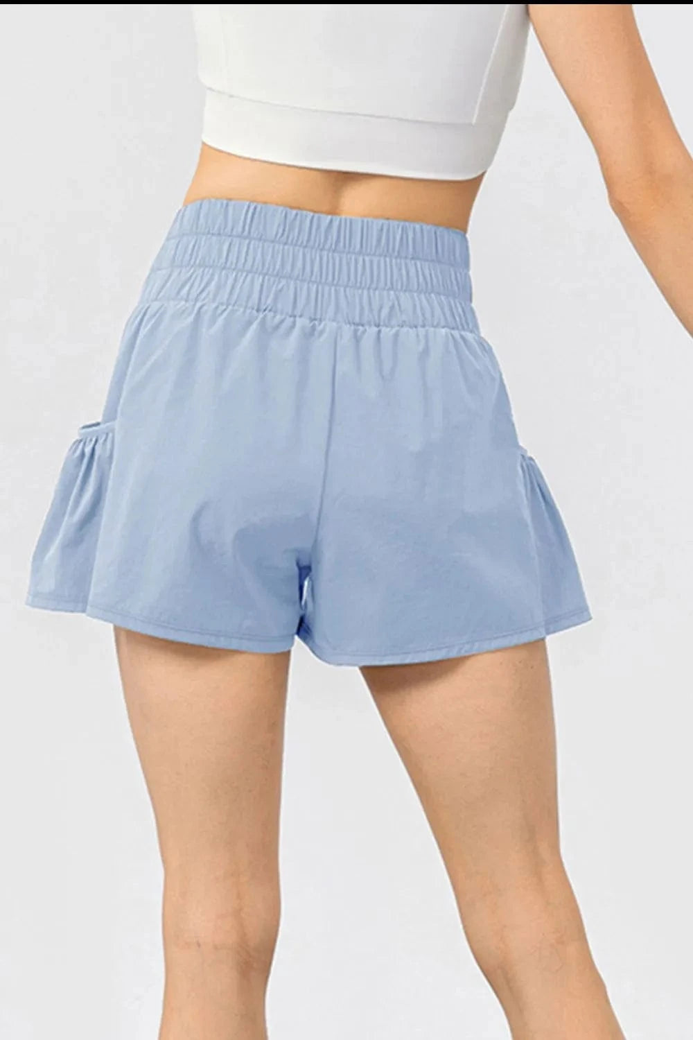 Elastic Waist Pocketed Active Shorts - ShalayeFashion