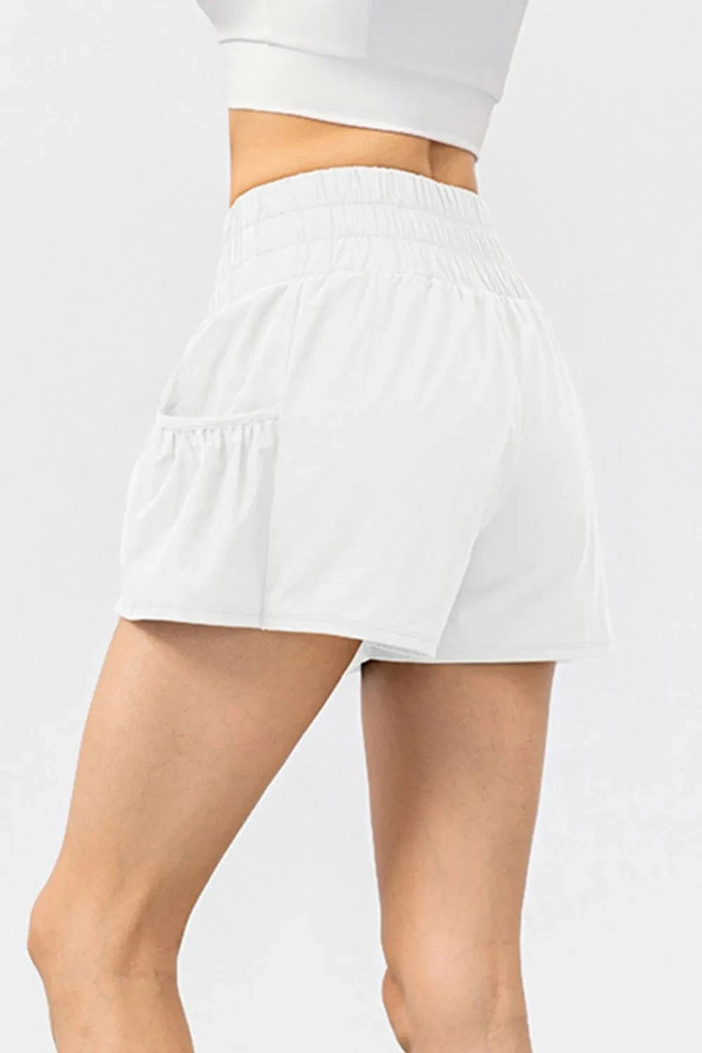 Elastic Waist Pocketed Active Shorts - ShalayeFashion