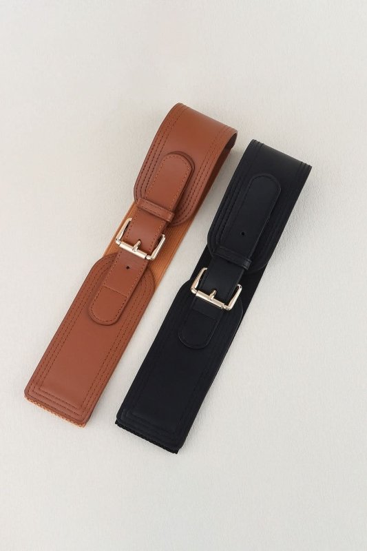 Elastic Wide PU Belt - ShalayeFashion
