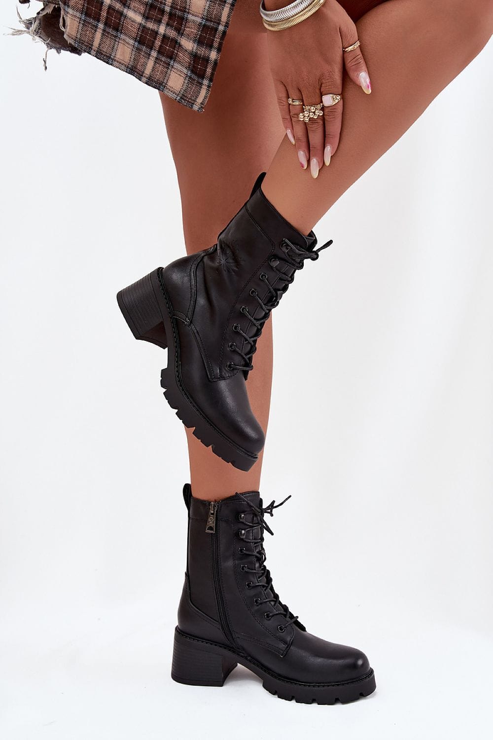 Elegant Ankle Boots Women Block Heel - ShalayeFashion