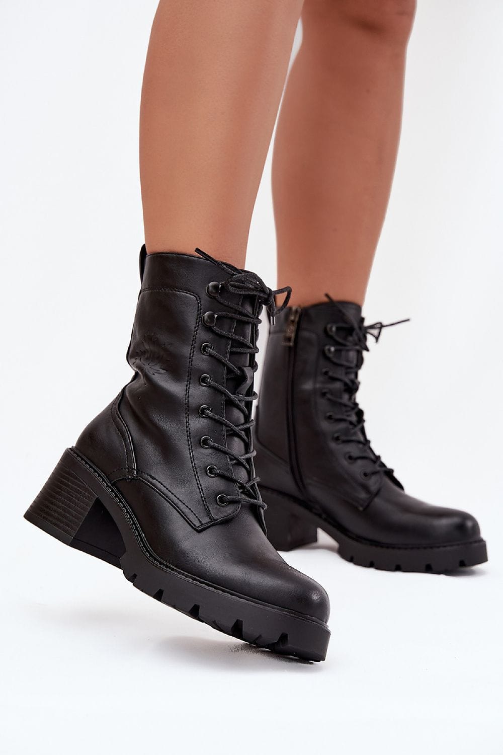 Elegant Ankle Boots Women Block Heel - ShalayeFashion