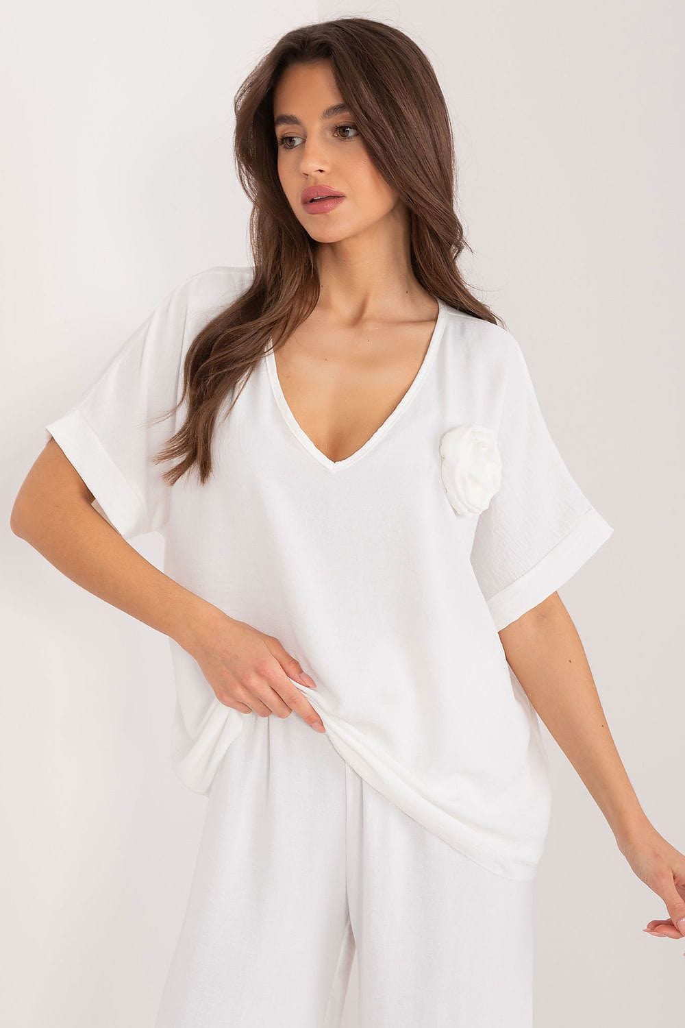 Elegant Blouse Round Neckline Professional - ShalayeFashion