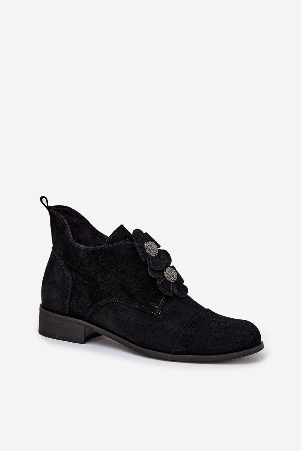 Elegant Suede Shoes Women Floral Detail - ShalayeFashion