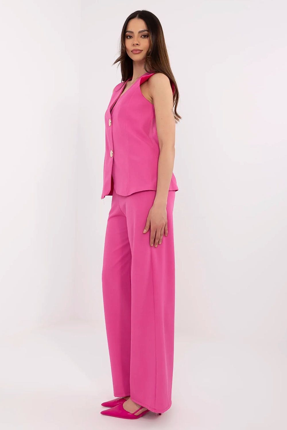 Elegant Vest Pants Set V - Neck High Waist - ShalayeFashion